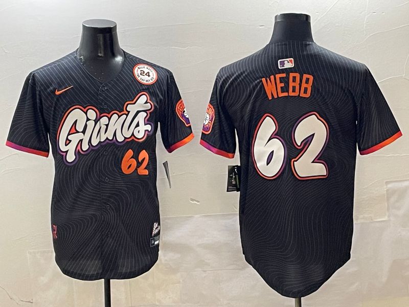 Men San Francisco Giants #62 Webb Black Joint Name Nike 2025 MLB Jersey style 22